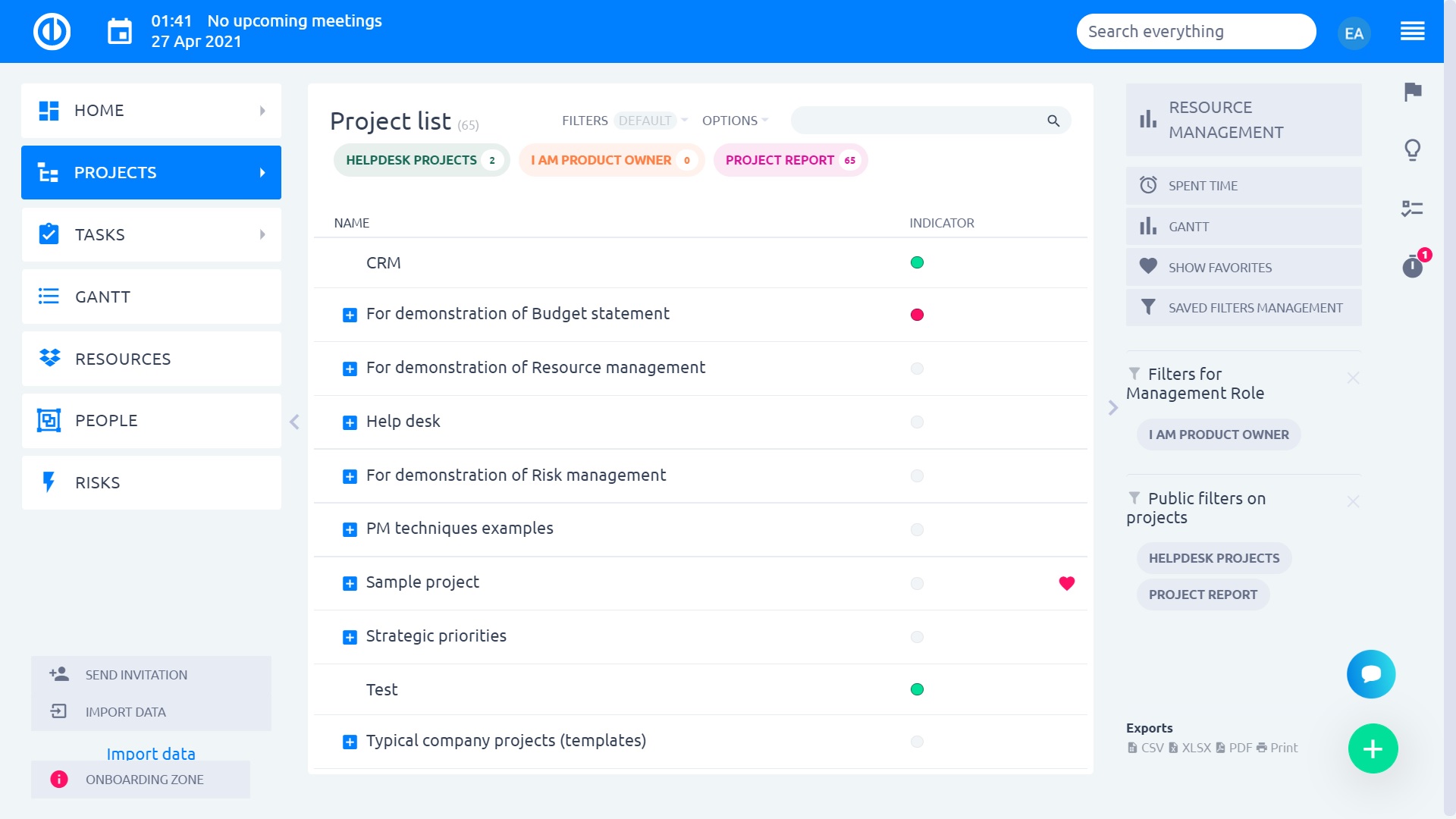 Easy Redmine 2018 - Dashboard för projektgruppsledare - arbetslista