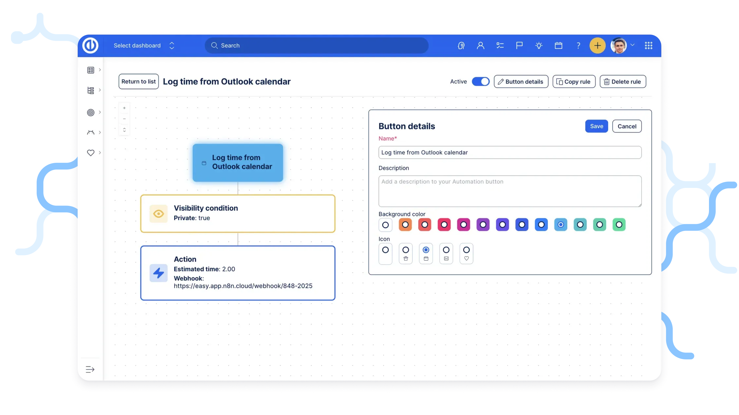 Automation Button in Easy Redmine software
