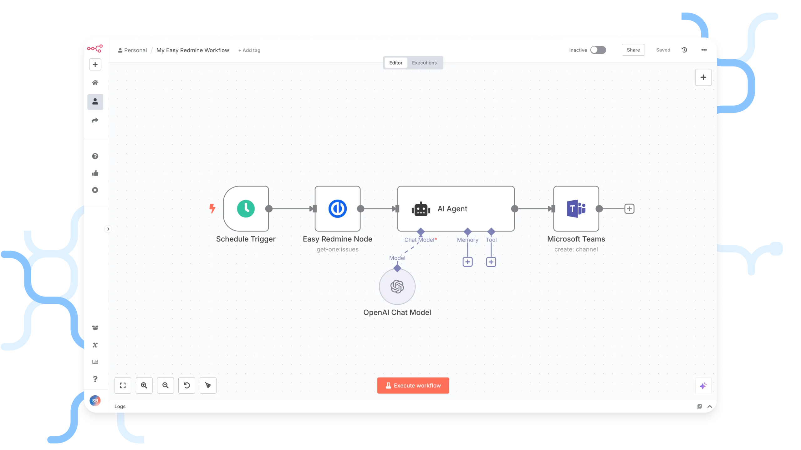 Automation workflow in n8n with Easy8.ai