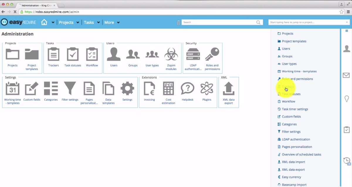 Configurando o fluxo de trabalho Easy Redmine Configurando o fluxo de trabalho Easy Redmine