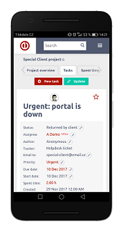 Veja como é a Aplicação Móvel do Easy Redmine Móvel 