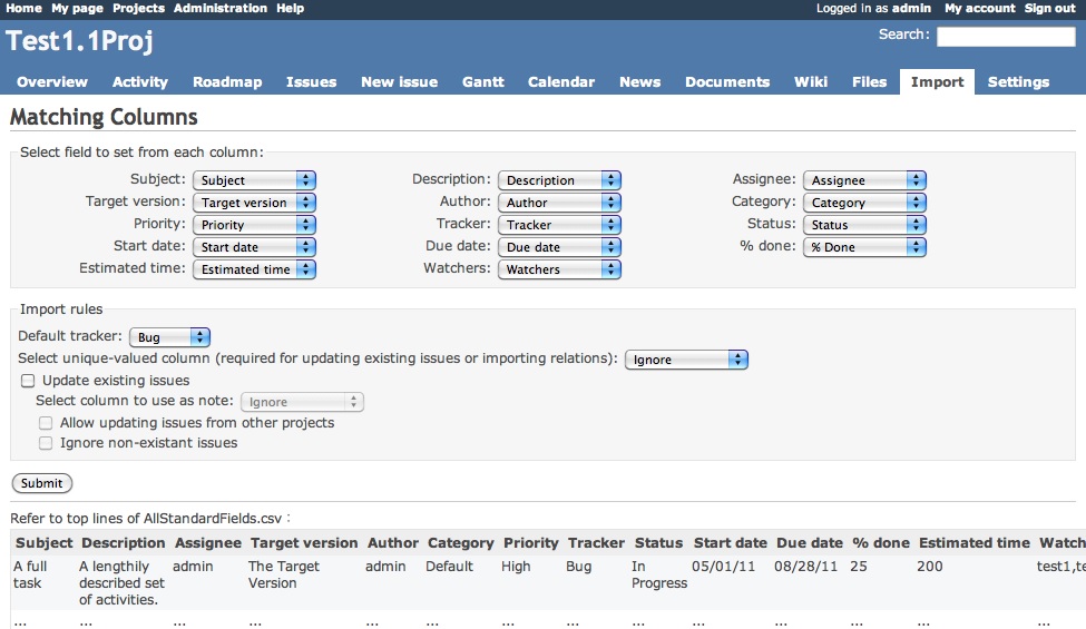 Easy Redmine 2018 - importação de dados da Redmine