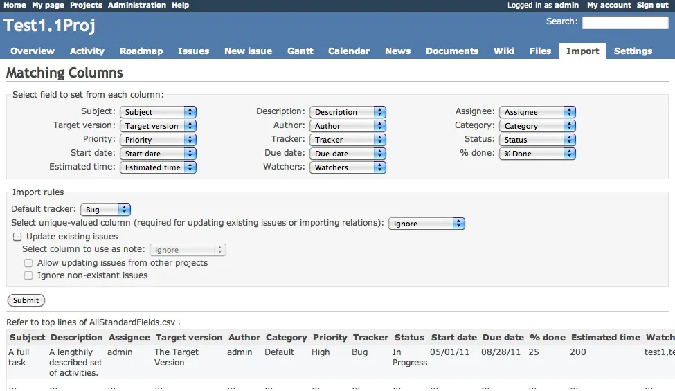 Easy Redmine 2018 - importação de dados da Redmine Easy Redmine 2018 - importação de dados da Redmine