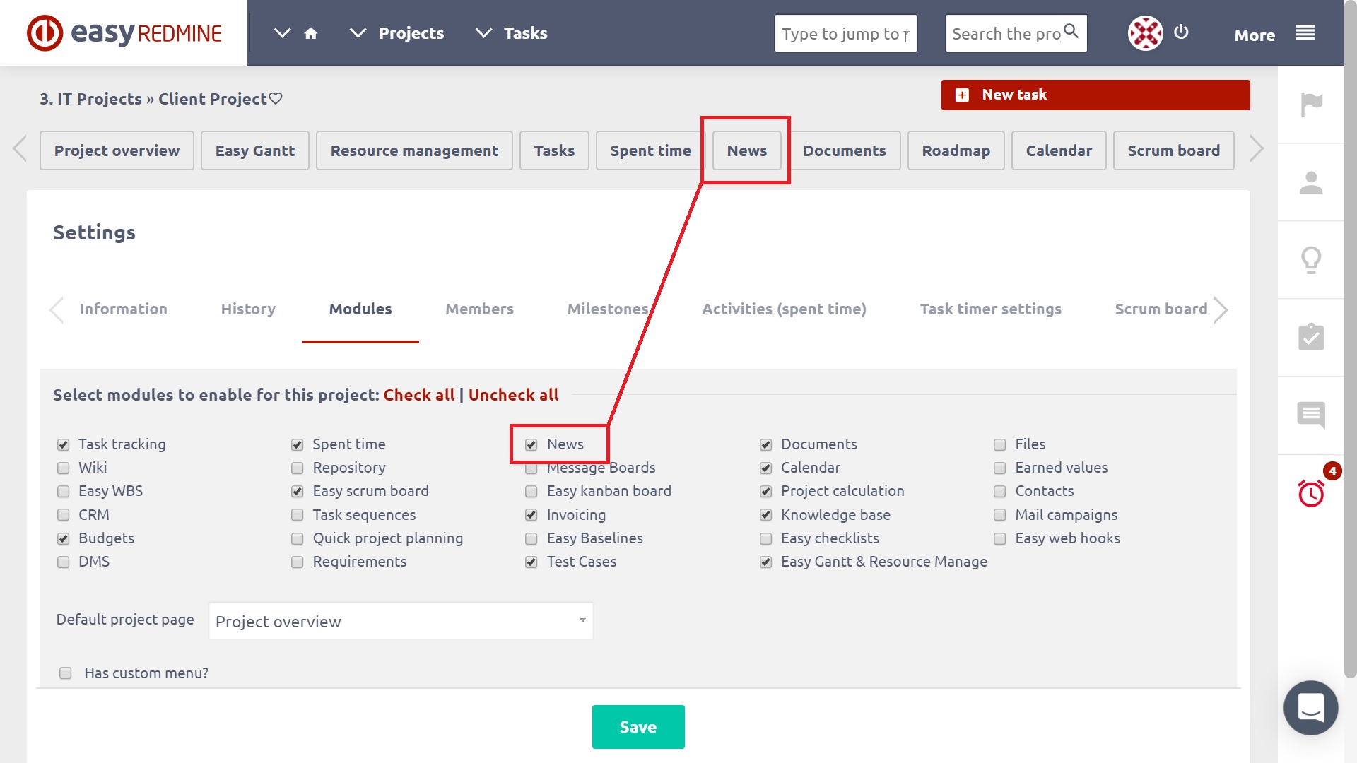 Redmine как создать проект